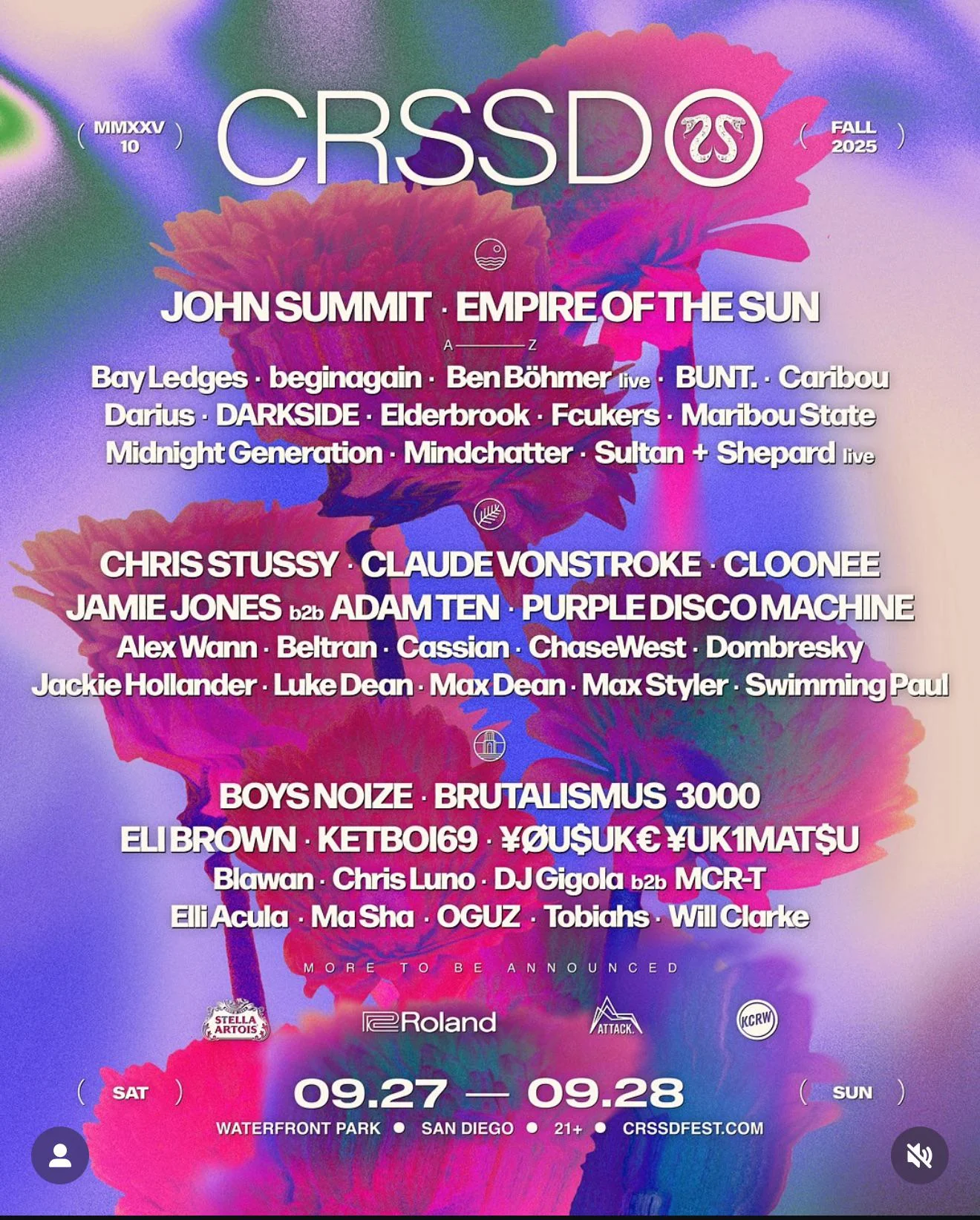 CRSSD Fall 2025 Full Lineup